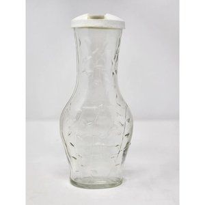 Vintage Good Seasons Salad Dressing Embossed Glass Cruet Shaker Bottle With‎ Lid